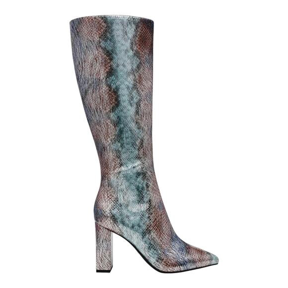 Wild Pair Women's Islah Wide Calf Block Heel Knee High Boots Multi Snake Size 10 - Picture 2 of 5